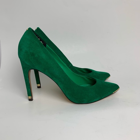 Shoes | Ted Baker Green Suede Heels 